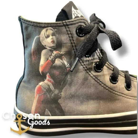 Converse x DC Comics Joker & Harley Quinn Art All Star High Tops Men 5 Women 7 - Picture 3 of 9